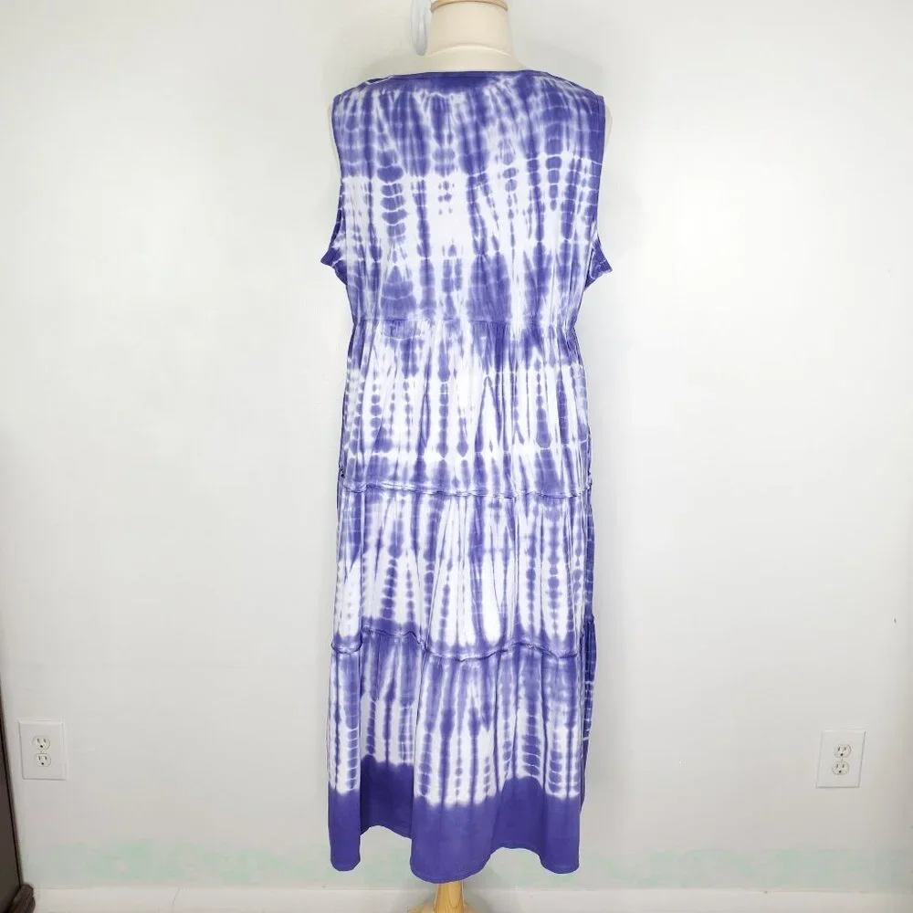 Catherines Tie Dye Sleeveless Pullover V-Neck Dress NEW NWT Size 2X, 22/24W - Picture 7 of 16